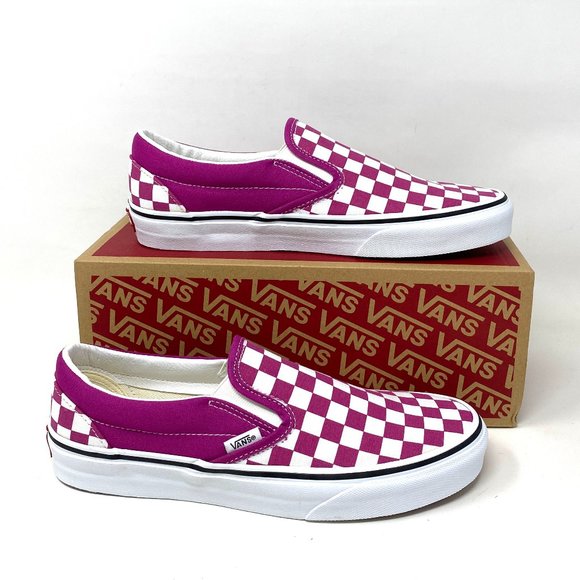 Vans Other - VANS Classic Slip On Checkerboard Low Top Fuchsia men’s Sneakers VN000XG8AZY